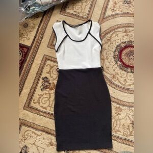 SUZY shier size small sleeveless black and white dress
